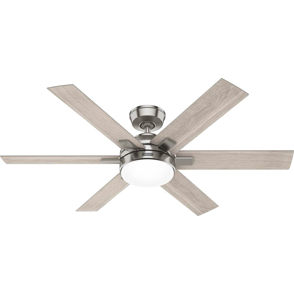 Hunter 52785 Brushed Nickel 52 Inch Georgetown Energy Star Hunterexpress Brushed Nickel Ceiling Fan With Led Light Kit And Handheld Remote Image 1