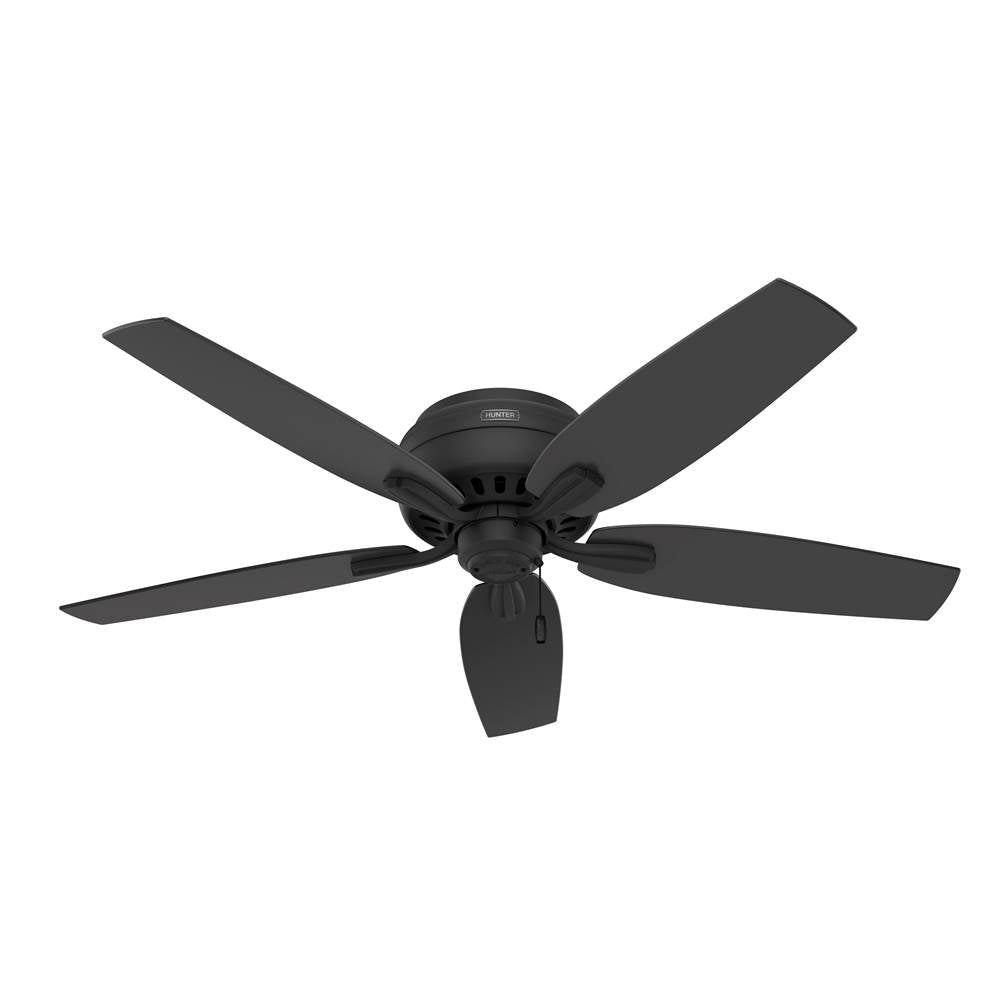 Hunter 52396 Matte Black 52 Inch Newsome Matte Black Low Profile Ceiling Fan With Led Light Kit And Pull Chain Image 5