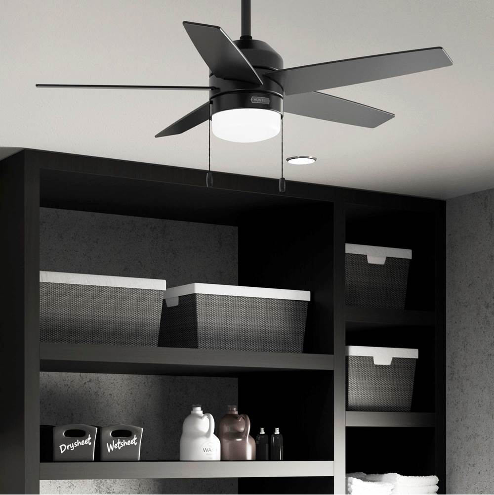 Hunter 52492 Matte Black 44 Inch Bardot Matte Black Ceiling Fan With Led Light Kit And Pull Chain Image 4