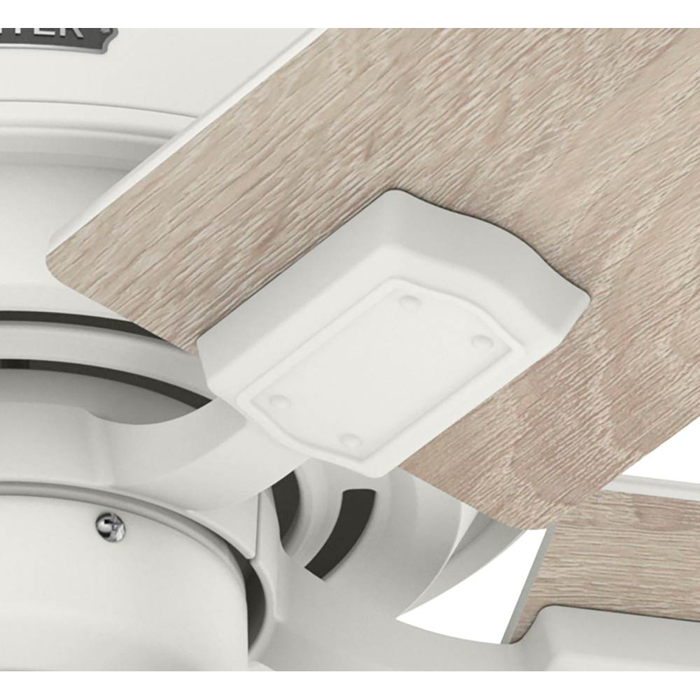 Hunter 52350 Matte White 44 Inch Crystal Peak Matte White Ceiling Fan With Led Light Kit And Pull Chain Image 7