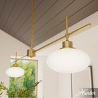 Hunter 13192 Luxe Gold Getty Luxe Gold With Cased White Glass 2 Light Chandelier Ceiling Light Fixture Image 4