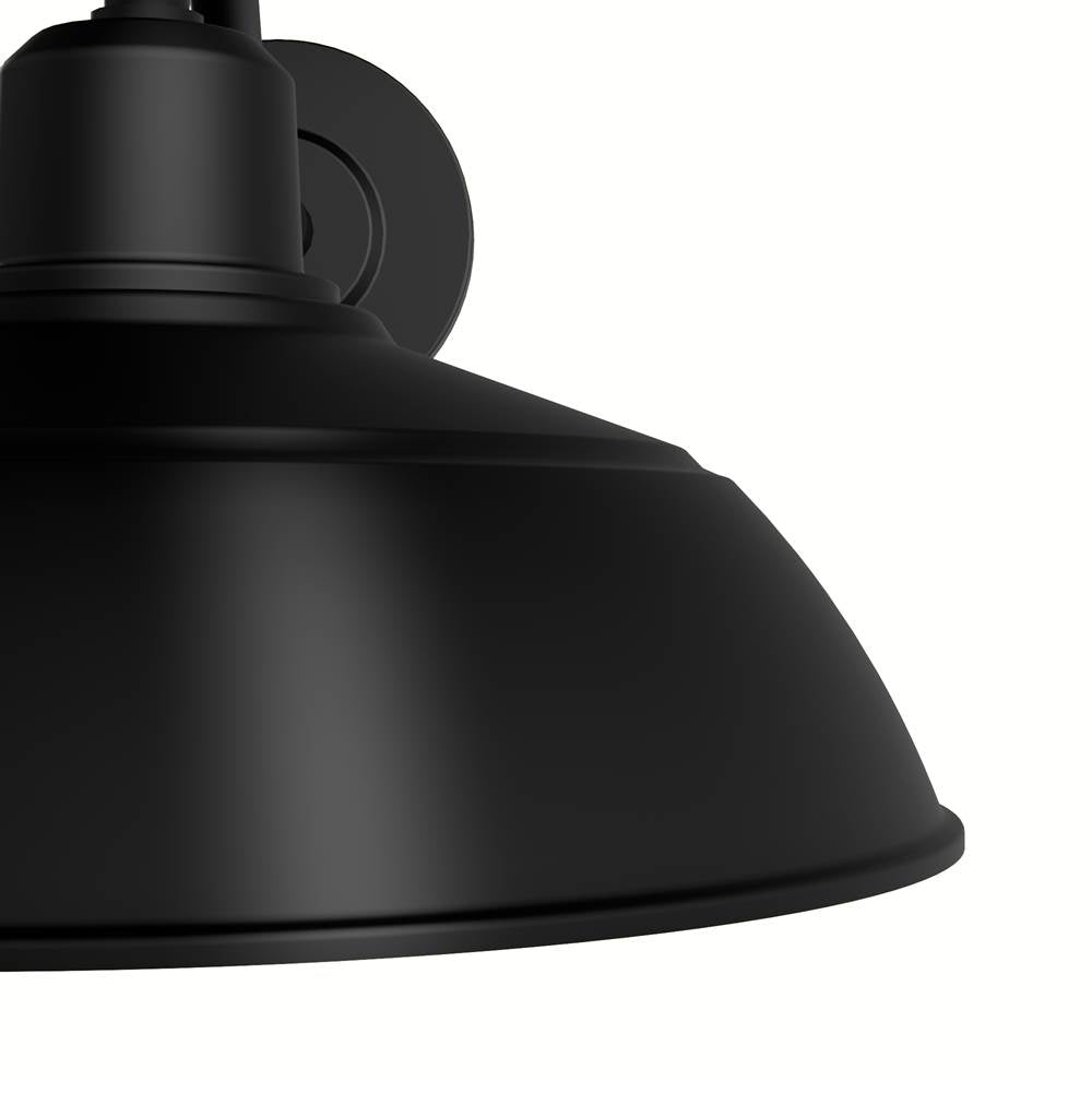 Hunter 46001 Matte Black,White Mill Valley Matte Black And White 1 Light Medium Image 4
