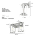 Hunter 48002 Brushed Nickel Astwood Brushed Nickel With Clear Glass 2 Light Vanity Wall Light Fixture Image 3
