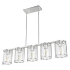 Hunter 48012 Brushed Nickel Astwood Brushed Nickel With Clear Glass 5 Light Chandelier Ceiling Light Fixture Image 7