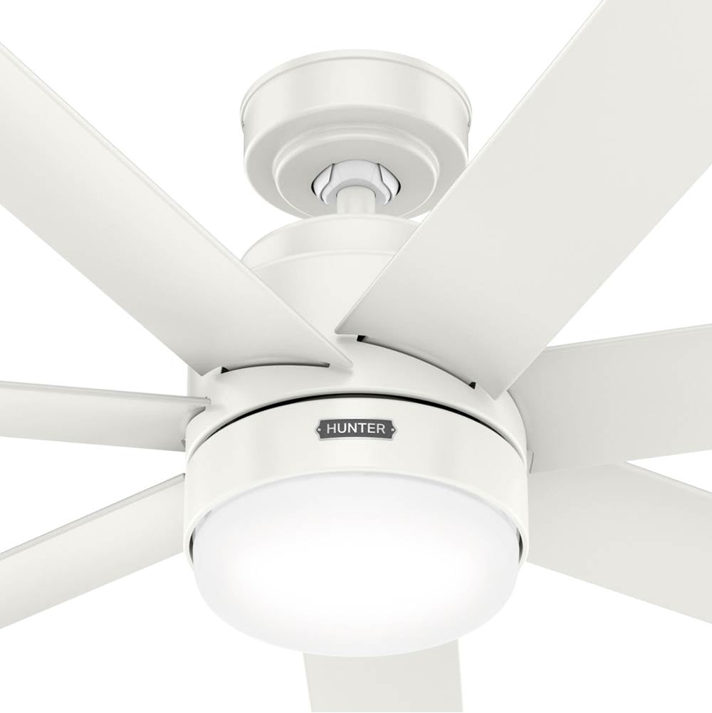Hunter 52375 Fresh White 52 Inch Brazos Fresh White Damp Rated Ceiling Fan With Led Light Kit And Handheld Remote Image 4