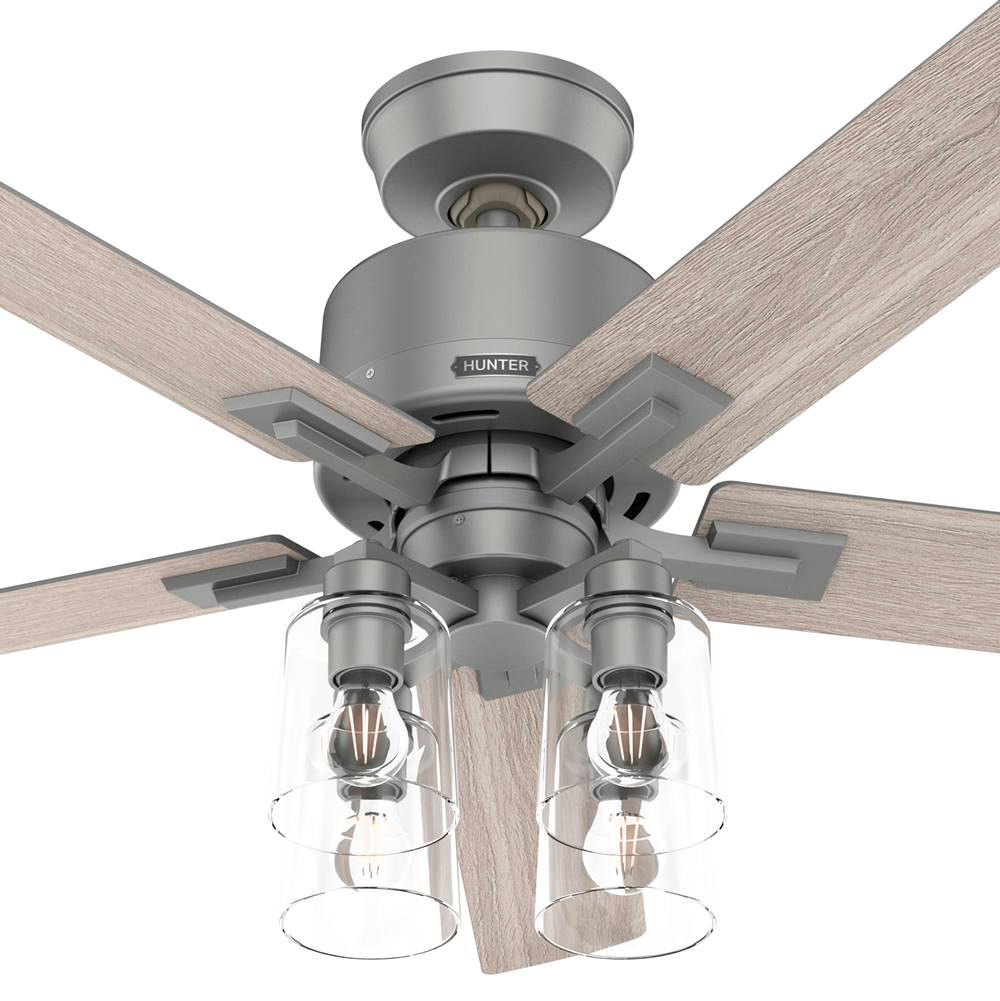 Hunter 52310 Matte Silver 52 Inch Wifi Techne Matte Silver Ceiling Fan With Led Light Kit And Handheld Remote Image 3