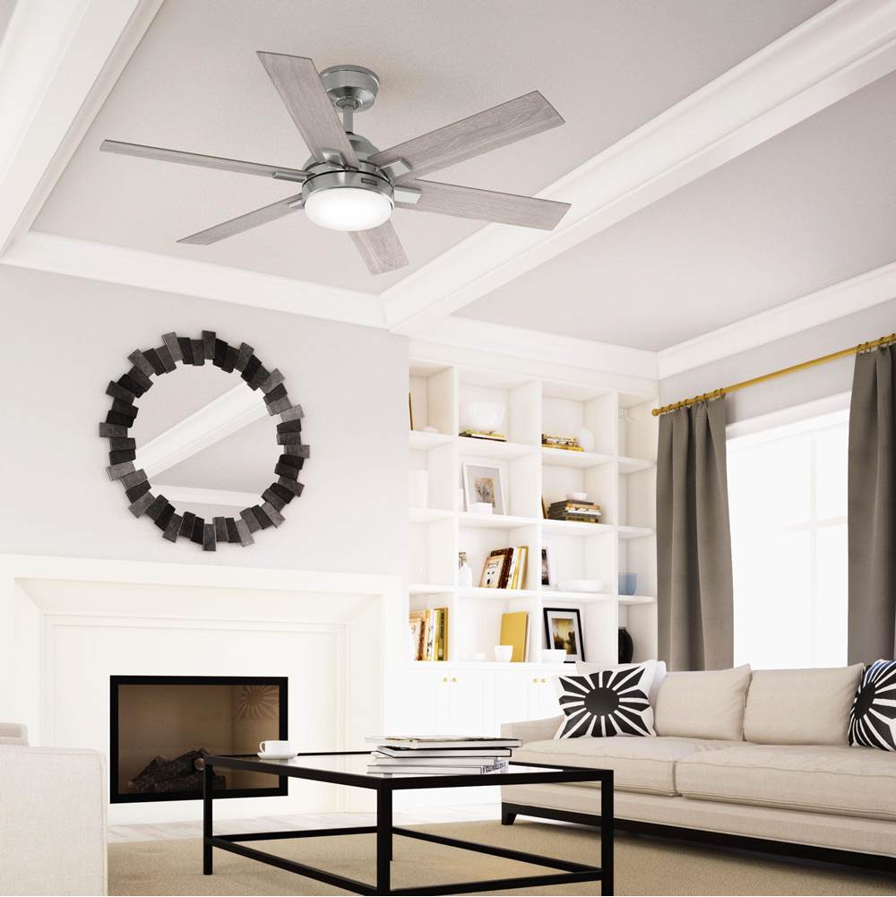Hunter 52785 Brushed Nickel 52 Inch Georgetown Energy Star Hunterexpress Brushed Nickel Ceiling Fan With Led Light Kit And Handheld Remote Image 5