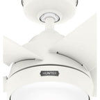 Hunter 52611 Matte White Hunter 52 Inch Skyflow Matte White Weathermax Indoor / Outdoor Ceiling Fan With Led Light Kit And Wall Control Image 7