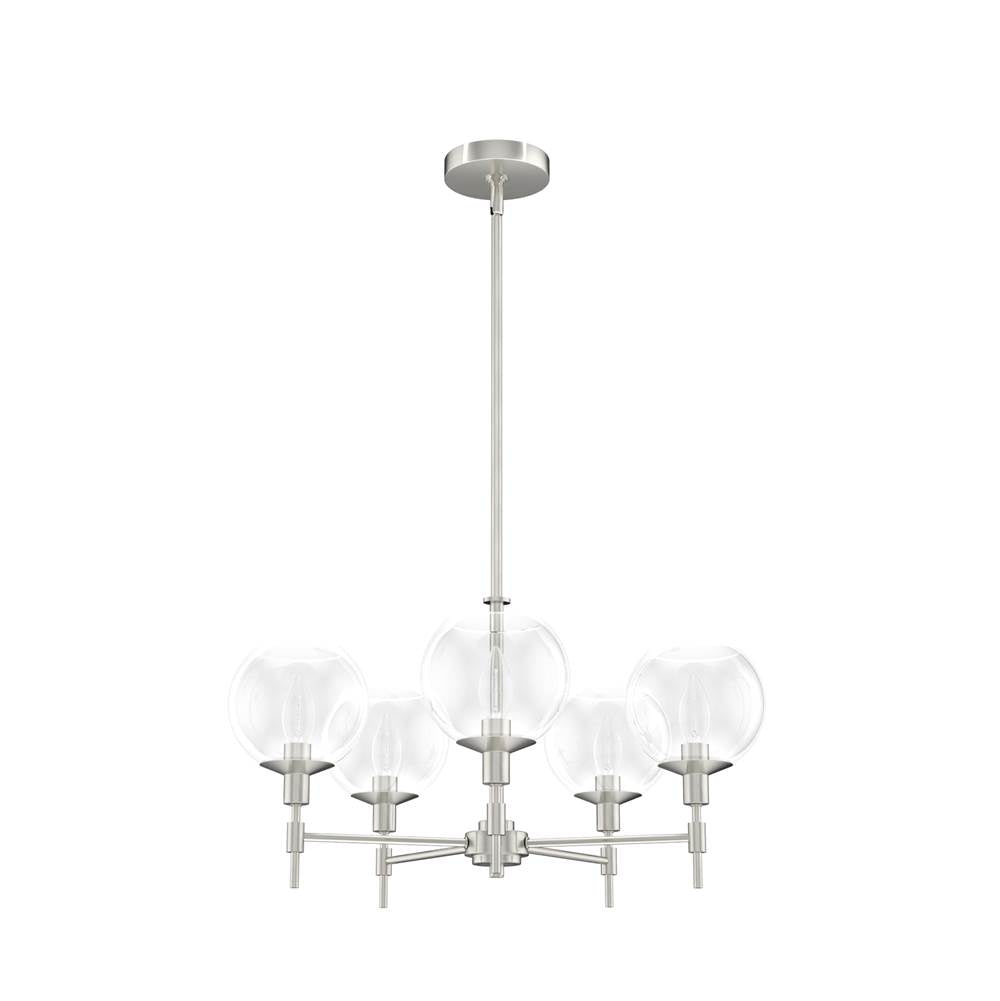 Hunter 19742 Brushed Nickel Xidane 5 Light Chandelier Image 1