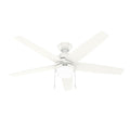 Hunter 52493 Fresh White 52 Inch Bardot Fresh White Ceiling Fan With Led Light Kit And Pull Chain Image 1