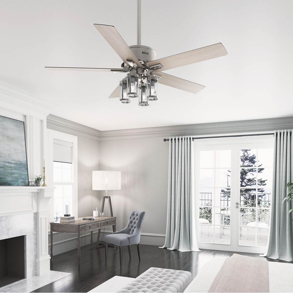 Hunter 52993 Brushed Nickel 52 Inch Astwood Ii  Brushed Nickel Ceiling Fan With Led Light Kit And Handheld Remote Image 5