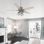 Hunter 52993 Brushed Nickel 52 Inch Astwood Ii  Brushed Nickel Ceiling Fan With Led Light Kit And Handheld Remote Image 5