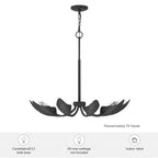Hunter 48222 Matte Black Hunter Juneway Matte Black 10 Light Medium Chandelier Ceiling Light Fixture Image 6