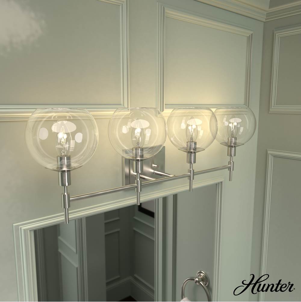 Hunter 19766 Brushed Nickel Xidane 4 Light Vanity Image 3