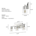 Hunter 48029 Brushed Nickel Kerrison Brushed Nickel With Seeded Glass 3 Light Vanity Wall Light Fixture Image 3
