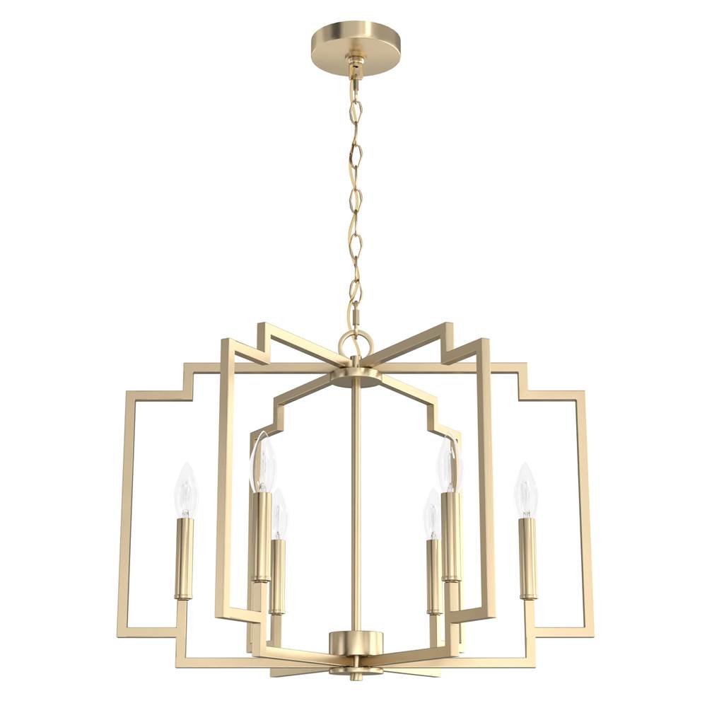Hunter Zoanne 6 Light Chandelier 24 Inch Alturas Gold