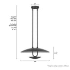 Hunter 48165 Matte Black Sunset Ridge 1 Light Large Pendant Black Image 4