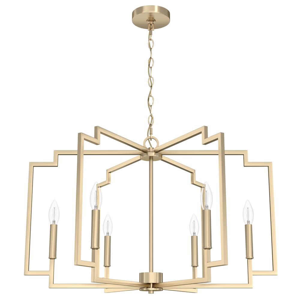 Hunter Zoanne 6 Light Chandelier 30 Inch Alturas Gold