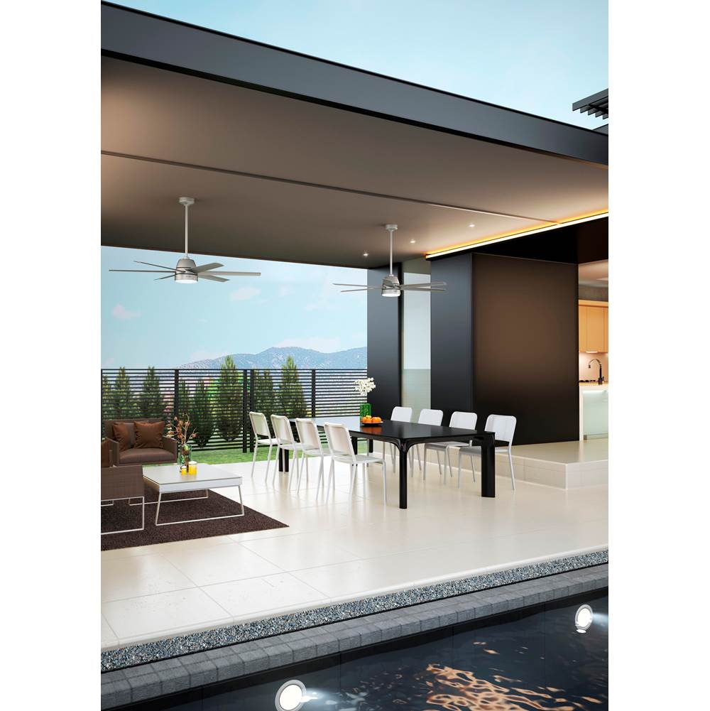 Hunter 51876 Matte Silver 60 Inch Skysail Matte Silver Wet Rated Ceiling Fan With Led Light Kit And Handheld Remote Image 4
