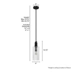 Hunter 45224 Matte Black Gatz Matte Black With Clear Fluted Glass 1 Light Pendant Ceiling Light Fixture Image 3