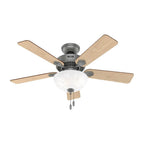 Hunter 52780 Matte Silver Hunter 44 Inch Swanson Matte Silver Ceiling Fan With Led Light Kit And Pull Chain Image 7