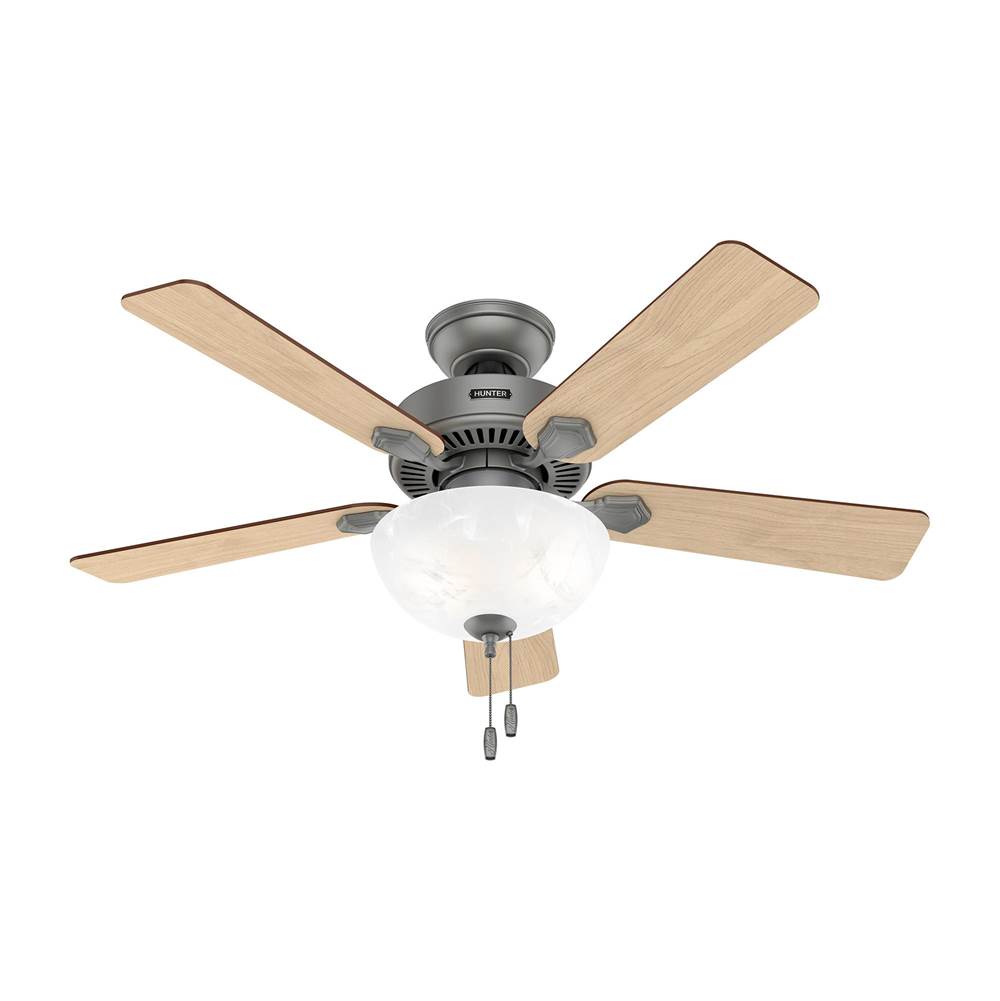 Hunter 52780 Matte Silver Hunter 44 Inch Swanson Matte Silver Ceiling Fan With Led Light Kit And Pull Chain Image 7