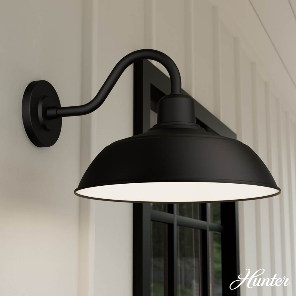 Hunter 46001 Matte Black,White Mill Valley Matte Black And White 1 Light Medium Image 2