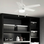 Hunter 52494 Fresh White 44 Inch Bardot Fresh White Ceiling Fan With Led Light Kit And Pull Chain Image 4