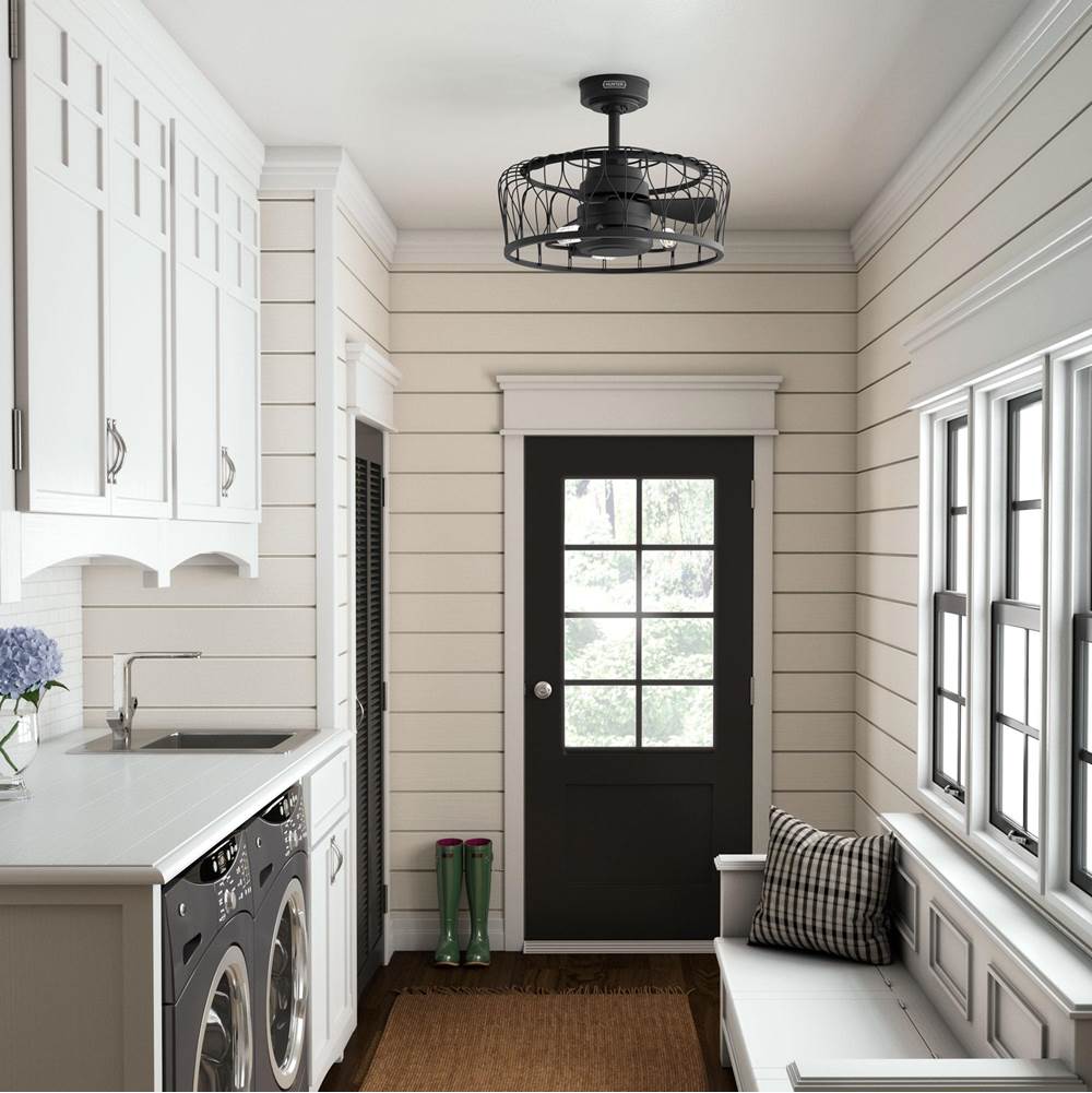 Hunter 52969 Matte Black 20 Inch Rotonda Matte Black Ceiling Fan With Led Light Kit And Handheld Remote Image 5