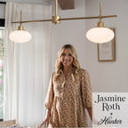 Hunter 13192 Luxe Gold Getty Luxe Gold With Cased White Glass 2 Light Chandelier Ceiling Light Fixture Image 2