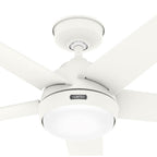 Hunter 52611 Matte White Hunter 52 Inch Skyflow Matte White Weathermax Indoor / Outdoor Ceiling Fan With Led Light Kit And Wall Control Image 6