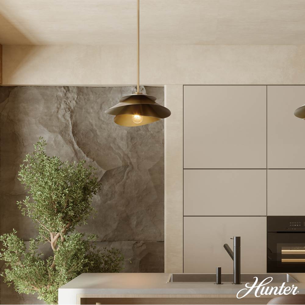 Hunter Hiro 1 Light Large Pendant Gold