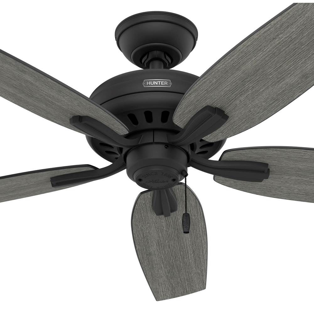 Hunter 52397 Matte Black 52 Inch Newsome Matte Black Ceiling Fan And Pull Chain Image 2