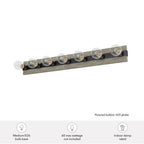 Hunter 13052 Brushed Iron,Barnwood Donelson Brushed Iron And Barnwood 7 Light Vanity Wall Light Fixture Image 2