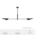 Hunter 48142 Matte Black Merian 2 Light Extra Large Linear Black Image 4