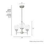 Hunter 19740 Brushed Nickel Xidane 3 Light Chandelier Image 2