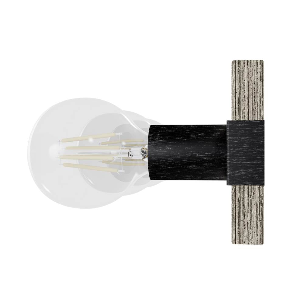 Hunter 13052 Brushed Iron,Barnwood Donelson Brushed Iron And Barnwood 7 Light Vanity Wall Light Fixture Image 5