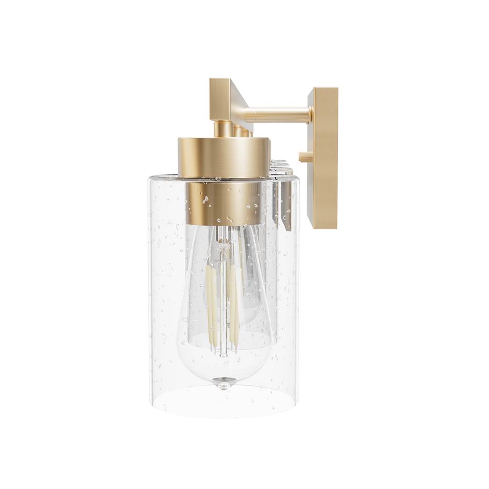 Hunter 13081 Alturas Gold Hartland Alturas Gold With Seeded Glass 4 Light Vanity Wall Light Fixture Image 5