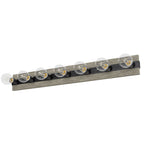 Hunter 13052 Brushed Iron,Barnwood Donelson Brushed Iron And Barnwood 7 Light Vanity Wall Light Fixture Image 1
