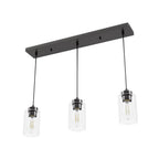 Hunter 13070 Noble Bronze Hartland Noble Bronze With Seeded Glass 3 Light Cluster Ceiling Light Fixture Image 7