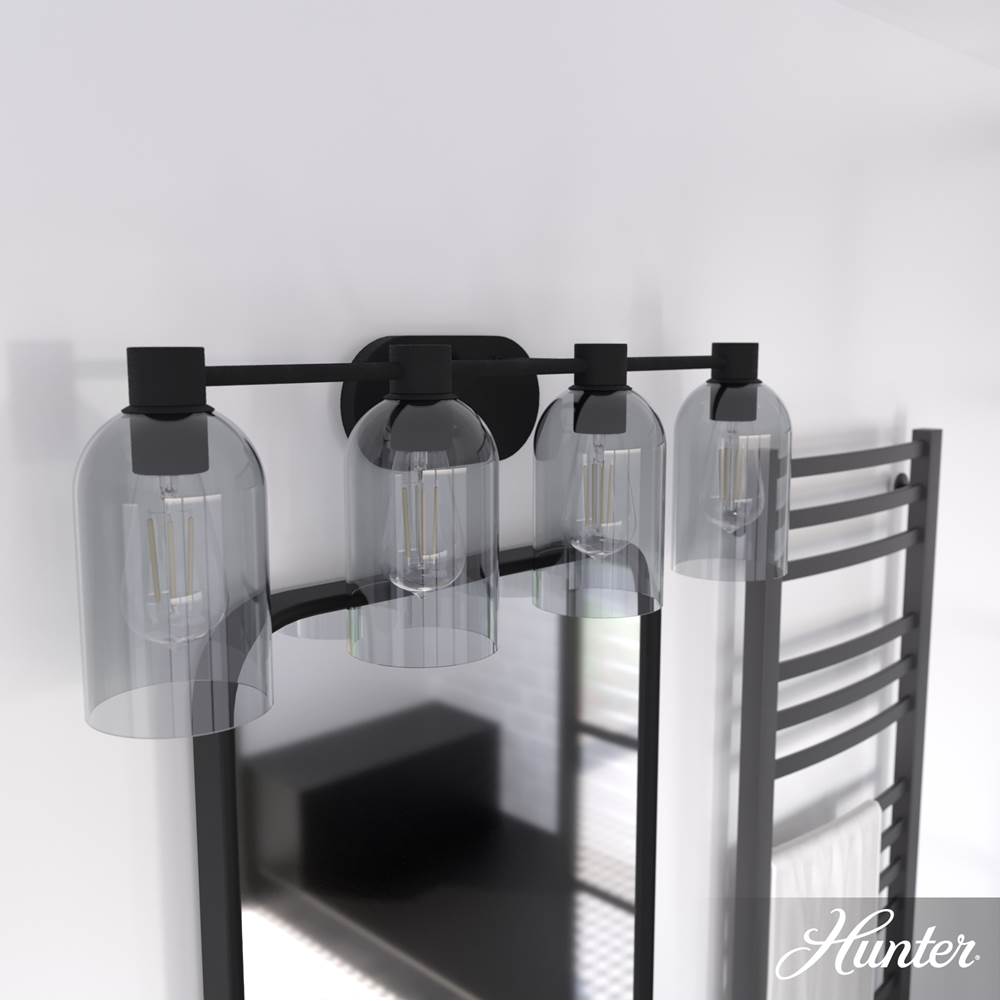 Hunter 19711 Natural Iron Hunter Lochemeade Natural Iron 4 Light Vanity Wall Light Fixture Image 5