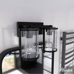 Hunter 48000 Matte Black Astwood Matte Black With Clear Glass 2 Light Vanity Wall Light Fixture Image 4