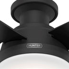 Hunter 52390 Matte Black 44 Inch Dempsey Matte Black Low Profile Ceiling Fan With Led Light Kit And Handheld Remote Image 6