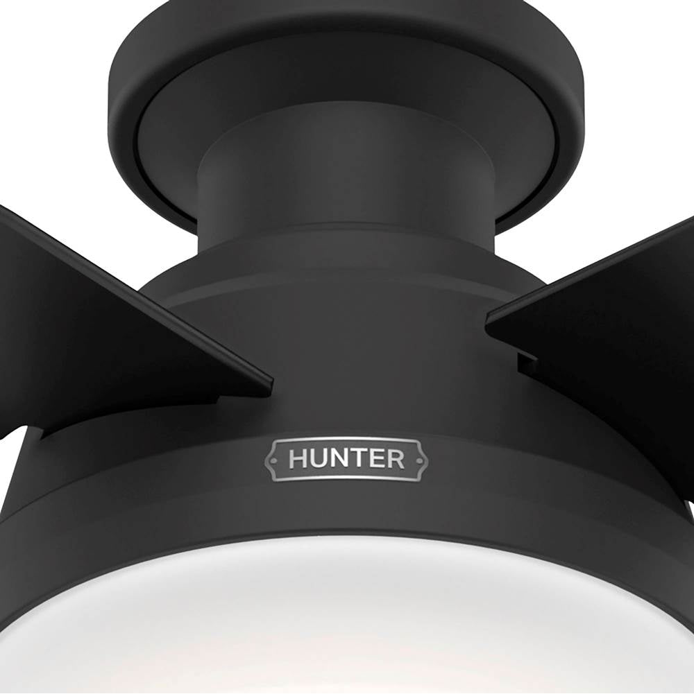 Hunter 52390 Matte Black 44 Inch Dempsey Matte Black Low Profile Ceiling Fan With Led Light Kit And Handheld Remote Image 6