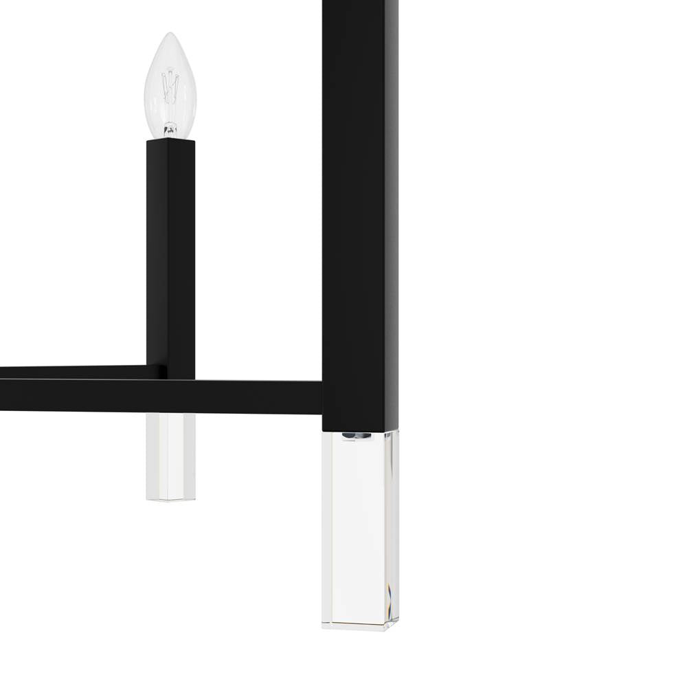 Hunter 45232 Matte Black Sunjai Matte Black 9 Light Chandelier Ceiling Light Fixture Image 6
