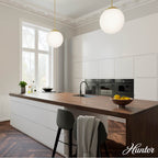 Hunter 19850 Painted Modern Brass Hepburn Painted Modern Brass With Cased White Glass 3 Light Pendant Ceiling Light Fixture Image 6