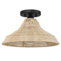 Hunter 48082 Matte Black Agoura Matte Black 1 Light Medium Flush Mount Ceiling Light Fixture Image 1