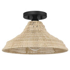 Hunter 48082 Matte Black Agoura Matte Black 1 Light Medium Flush Mount Ceiling Light Fixture Image 1