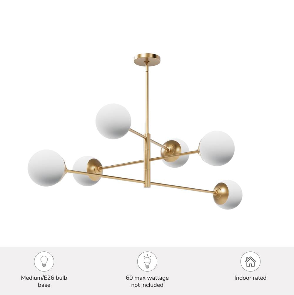 Hunter 13207 Alturas Gold Hepburn 6 Light Extra Large Chandelier Gold Image 3