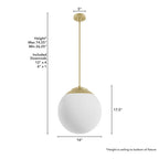 Hunter 19850 Painted Modern Brass Hepburn Painted Modern Brass With Cased White Glass 3 Light Pendant Ceiling Light Fixture Image 4